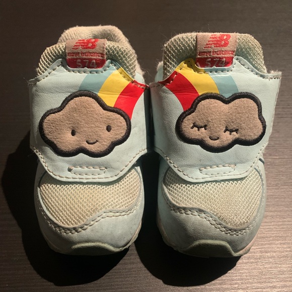 New Balance Kids 574 IV574CHB Night/Day Sky Blue Cloud Rainbow (Size: 5) - Picture 7 of 7